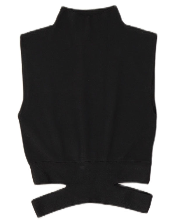 Zara Top feminino de malha sem mangas UK 10 pequeno cinza