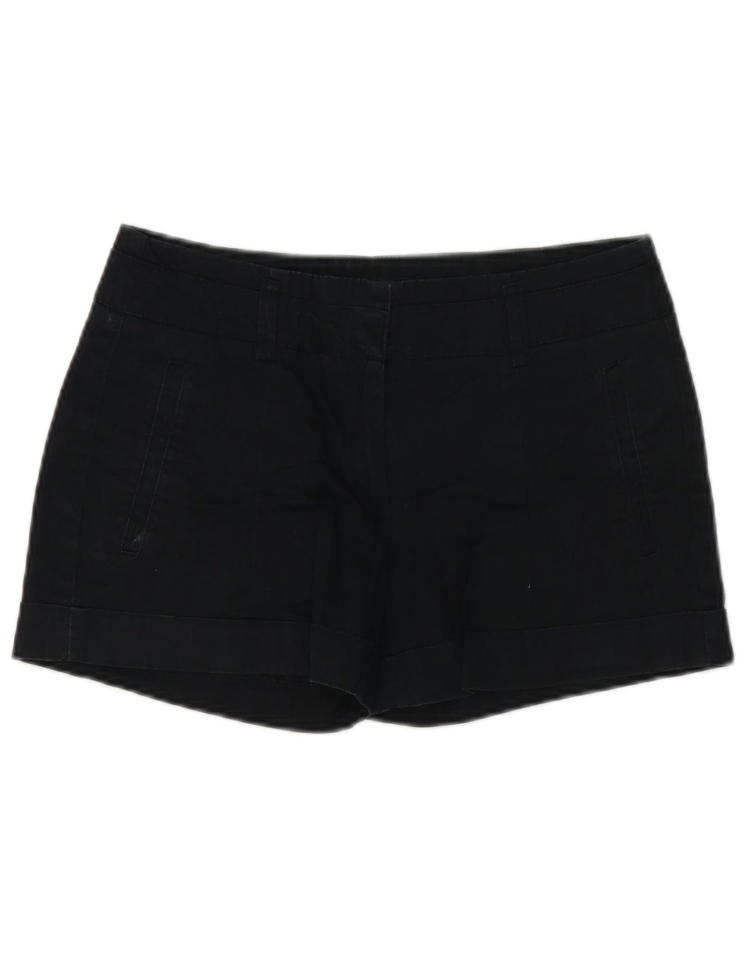 Zara Womens Chino Shorts Pequeno W26 Algodão Preto