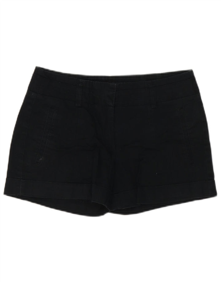 Zara Womens Chino Shorts Pequeno W26 Algodão Preto