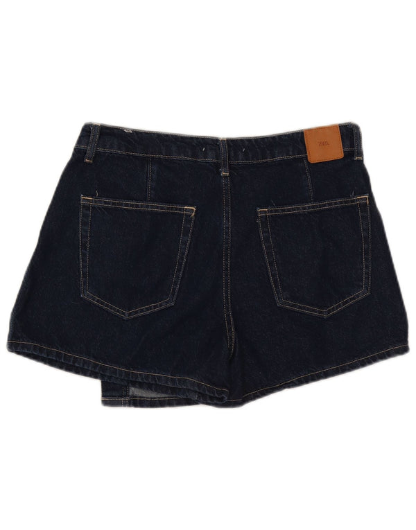 Zara Womens Denim Shorts Medium W28 Navy Blue Cotton