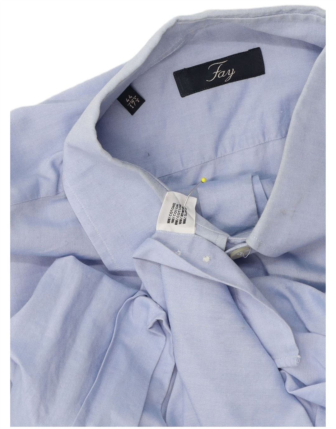 Camisa masculina Fay tamanho 44 17 1/2 XL algodão azul