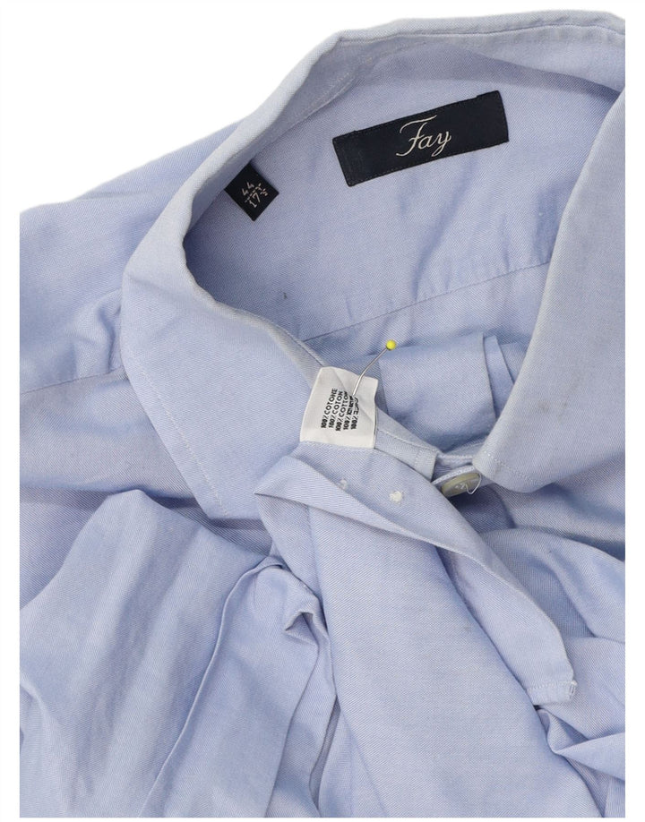 Camisa masculina Fay tamanho 44 17 1/2 XL algodão azul