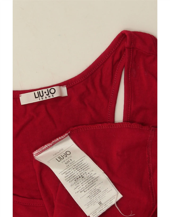Colete gráfico feminino Liu Jo Top UK 10 viscose vermelha pequena