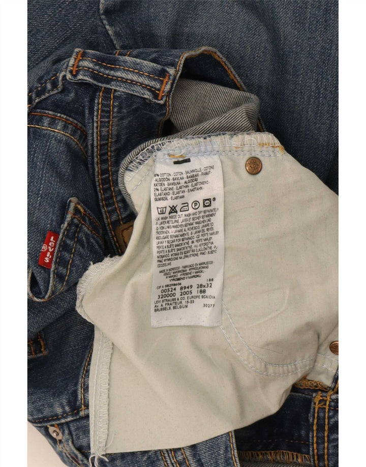 Jeans retos femininos Levi's W28 L32 algodão azul