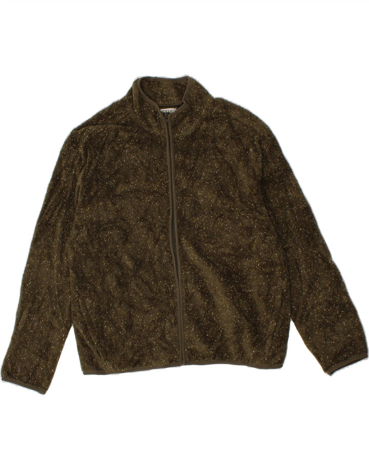 ORVIS Womens Fleece Jacket UK 18 XL Khaki Flecked Acrylic Vintage Orvis and Second-Hand Orvis from Messina Hembry 