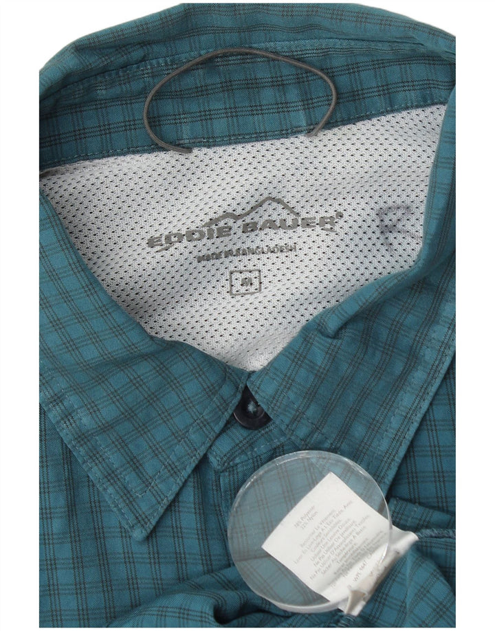 EDDIE BAUER Camisa masculina de manga curta poliéster azul médio