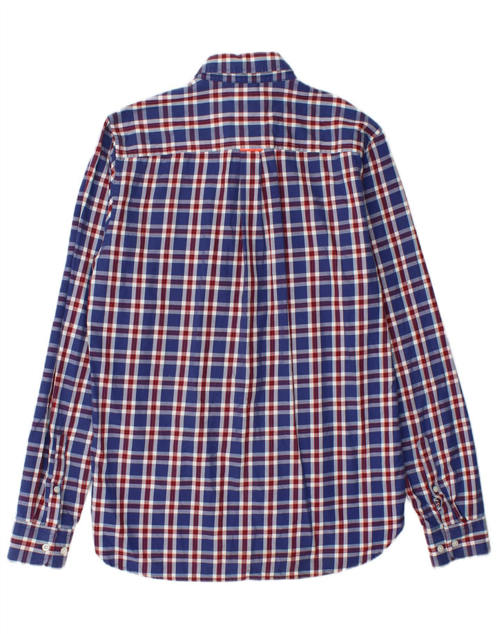 Camisa masculina de flanela SUPERDRY XS azul marinho algodão xadrez