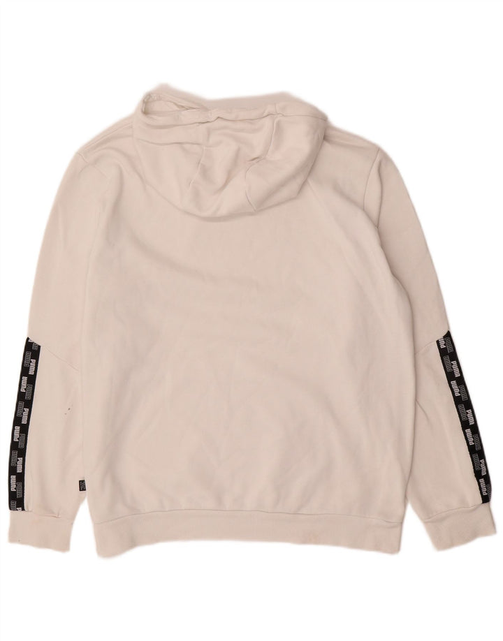 PUMA masculino gráfico moletom com capuz grande algodão colorido branco