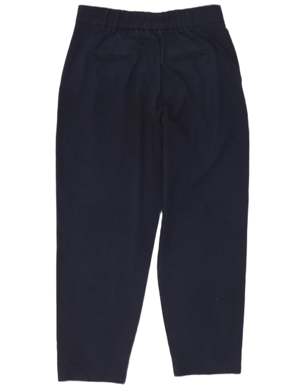 Zara Calça Chino Feminina Cintura Alta Pegged UE 40 Médio W30 L26 Azul Marinho