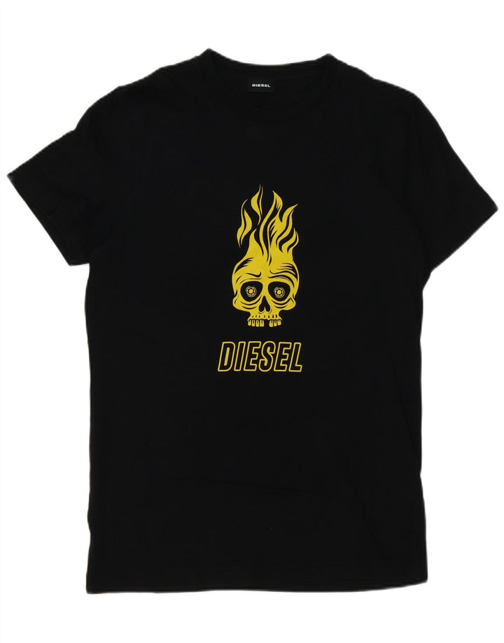 Camiseta gráfica masculina DIESEL grande algodão preto