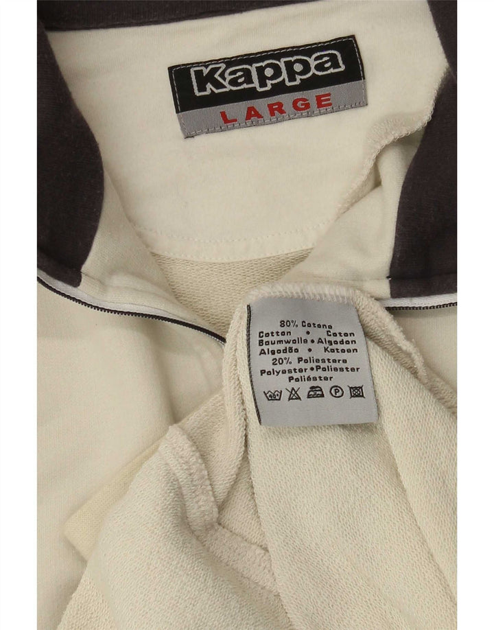 Kappa Mens Treino Top Jaqueta Grande Algodão Bege