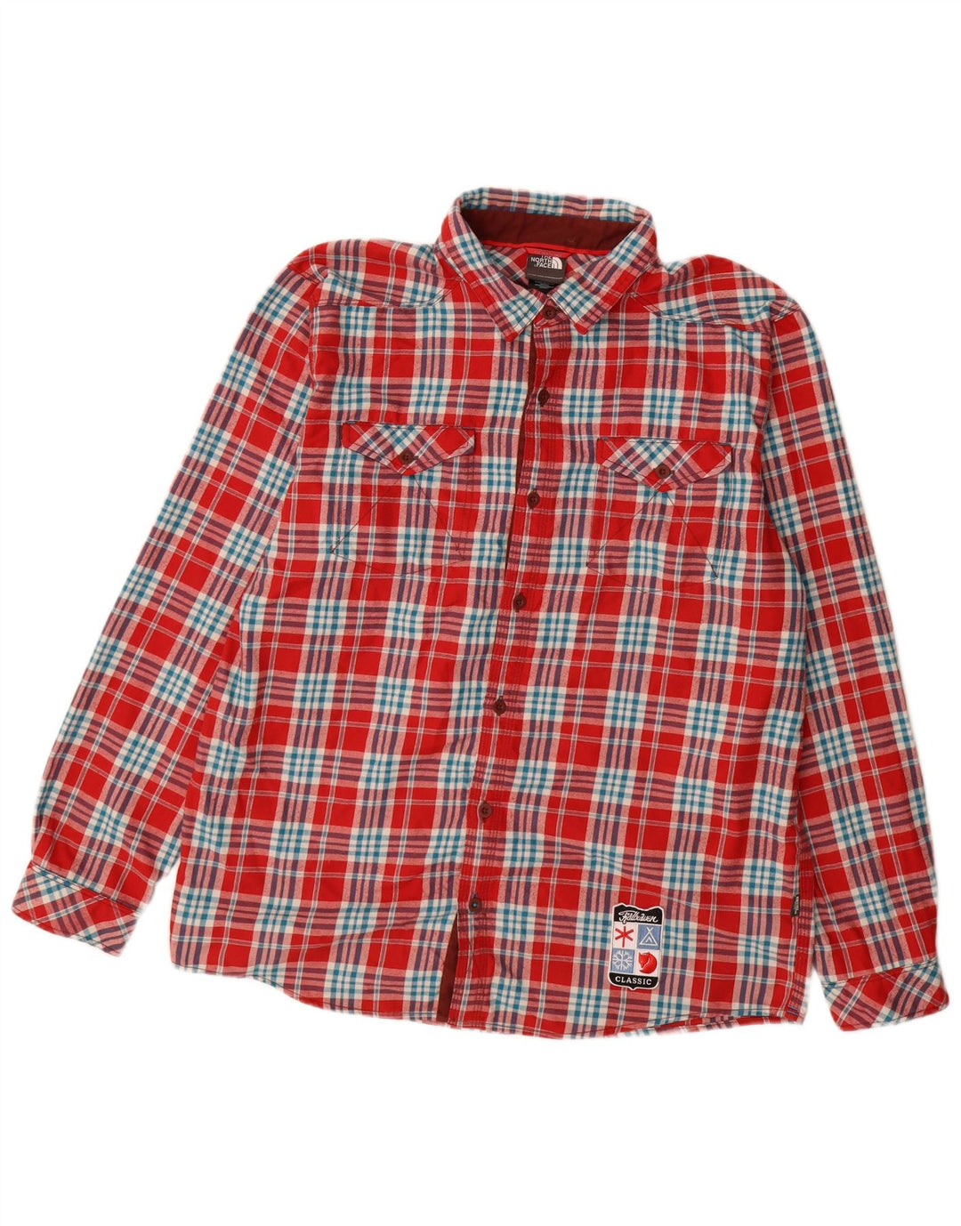 Camisa masculina de flanela The North Face grande poliéster xadrez vermelho