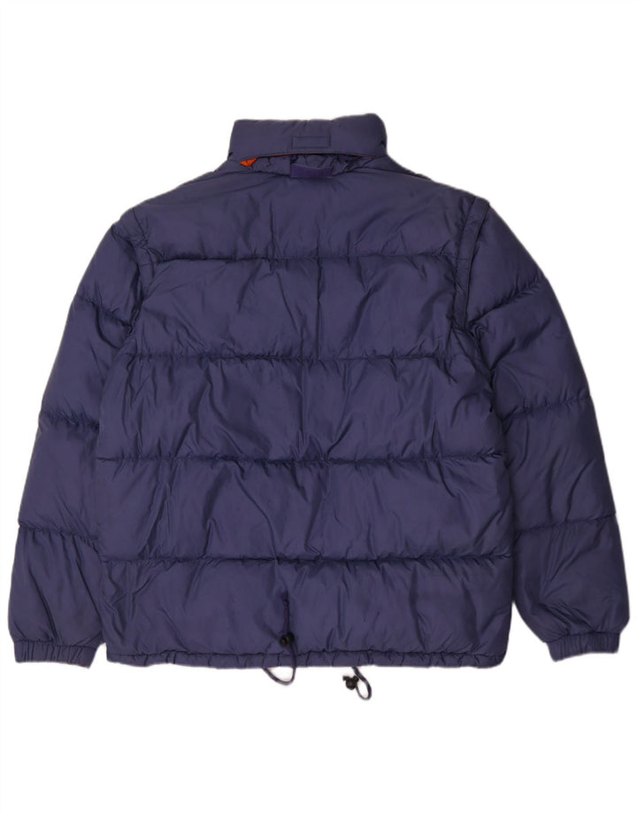 Jaqueta masculina acolchoada com capuz Sergio Tacchini UK 40 grande azul poliamida