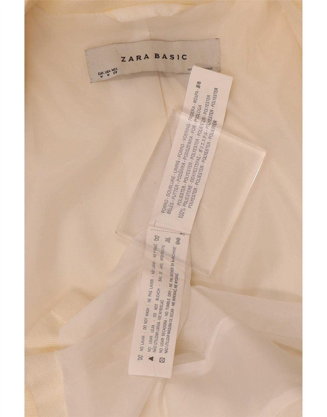 Jaqueta blazer feminina Zara com 1 botão Reino Unido 12 poliéster branco médio