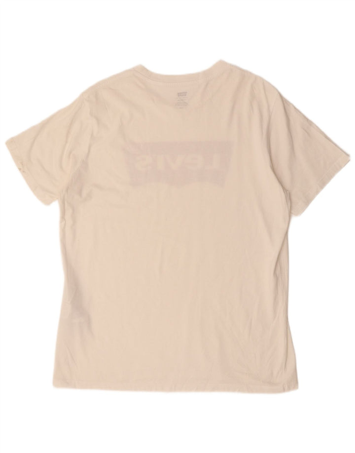 Camiseta masculina Levi's Standard Fit gráfica top grande de algodão branco