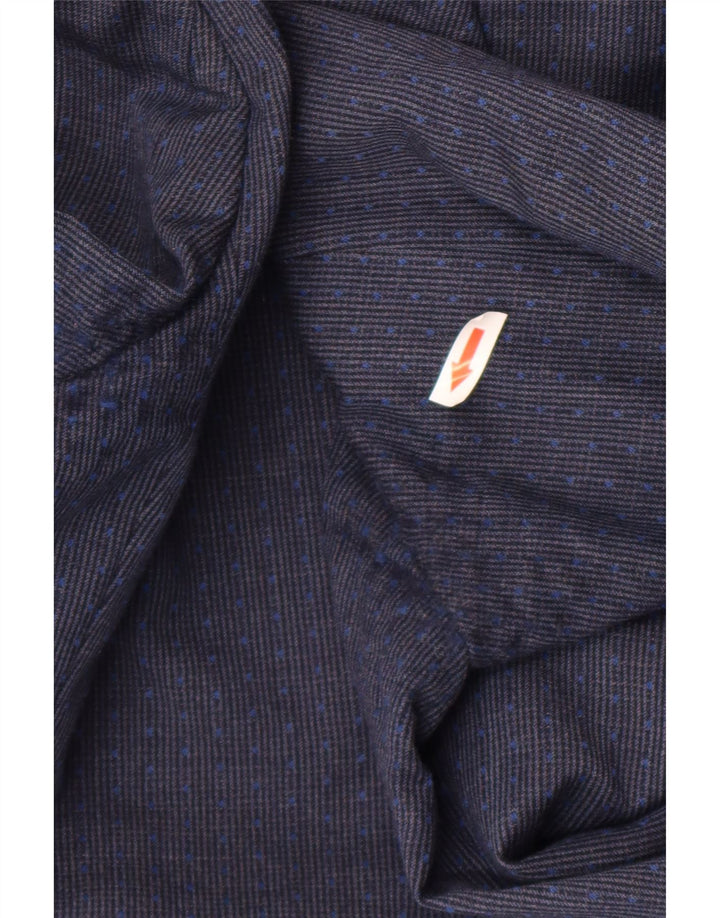 Jaqueta blazer masculina de 2 botões Ted Baker UK 42 XL azul marinho lã houndstooth