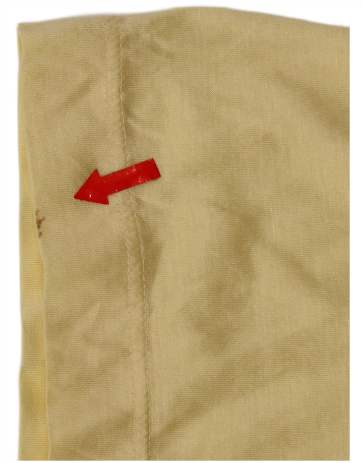 Camisa polo masculina vintage pequena de algodão amarelo