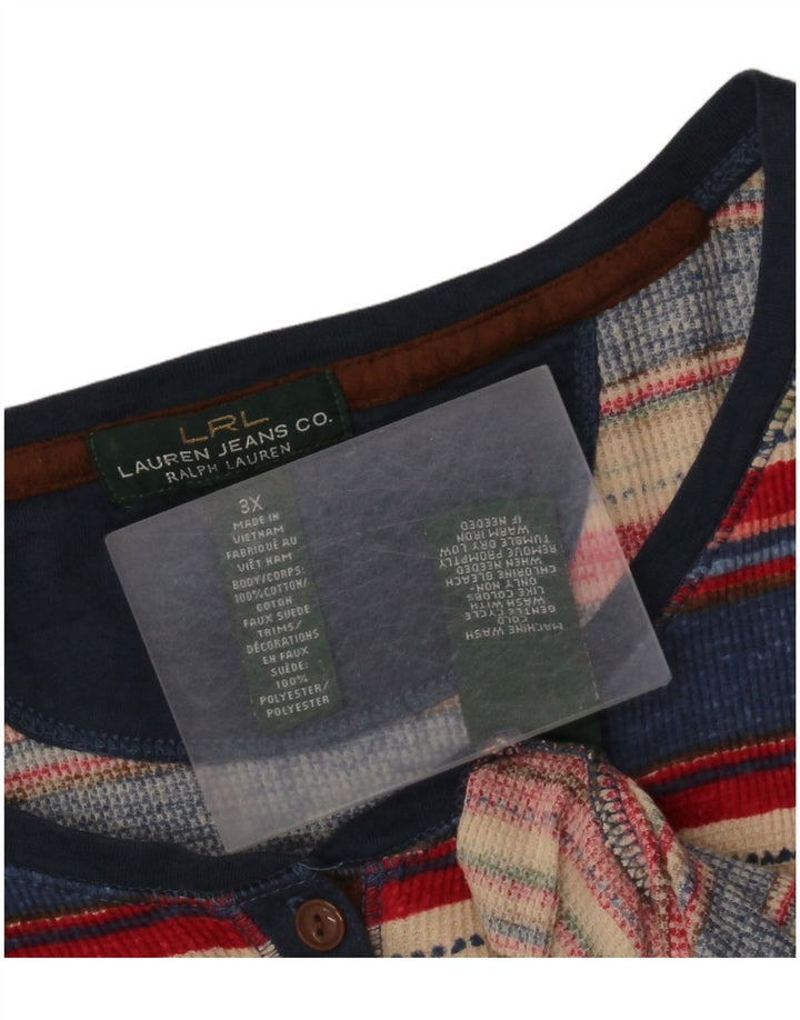 Vestido feminino RALPH LAUREN com cintura baixa UK 22 3XL listrado multicolorido