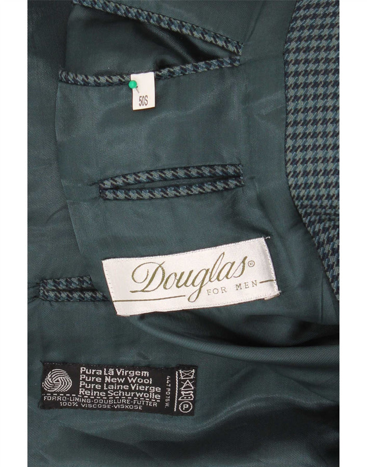 Jaqueta blazer masculina de 2 botões Douglas IT 50 grande verde houndstooth