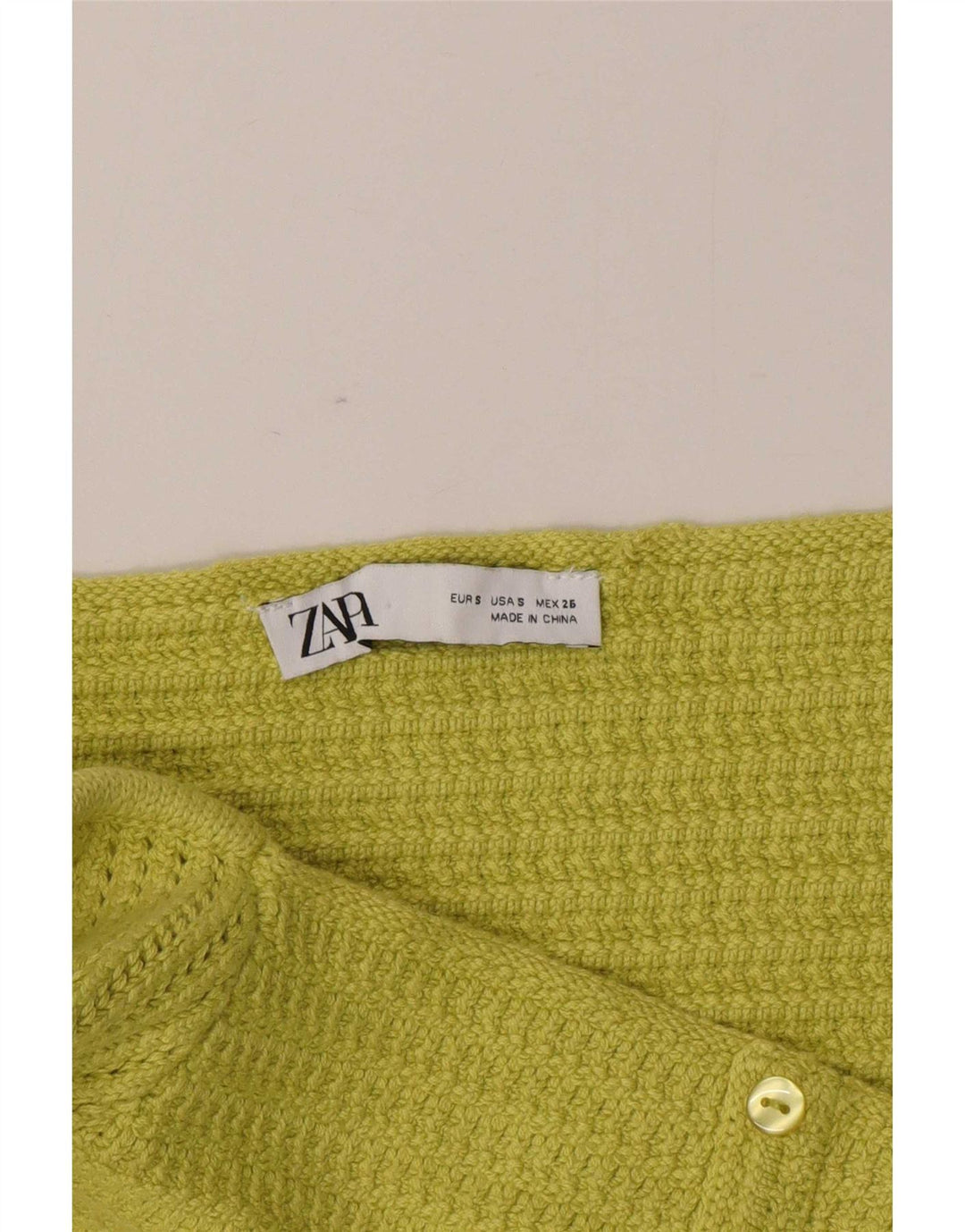 Zara Womens Knit Crop Top Reino Unido 8 Pequeno Verde