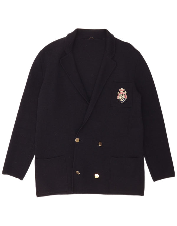 Suéter cardigã masculino arco-íris com peito duplo IT 56 XL azul marinho