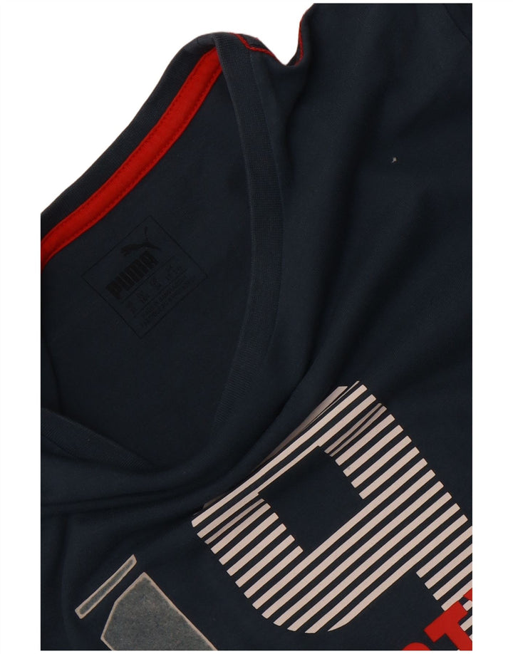 Top Puma Menino Graphic T-Shirt 13-14 Anos Azul Marinho
