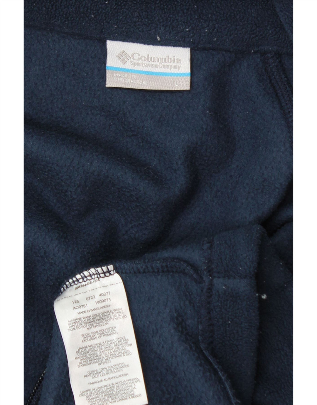 Jaqueta de lã masculina Columbia UK 40 grande poliéster azul marinho