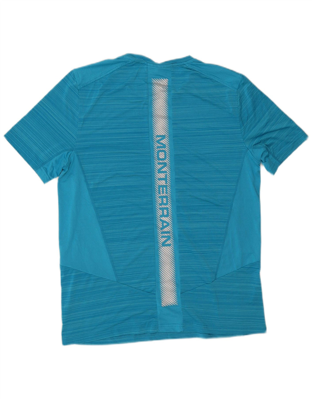 Camiseta masculina Monterrain Graphic Graphic Top Médio Azul Listrado Poliéster