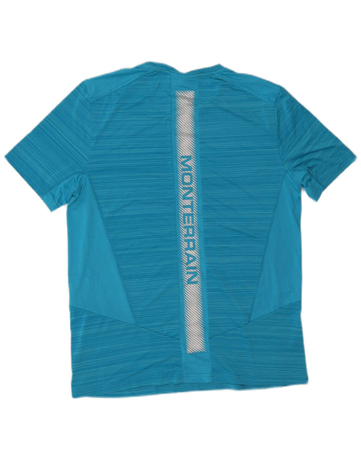 Camiseta masculina Monterrain Graphic Graphic Top Médio Azul Listrado Poliéster