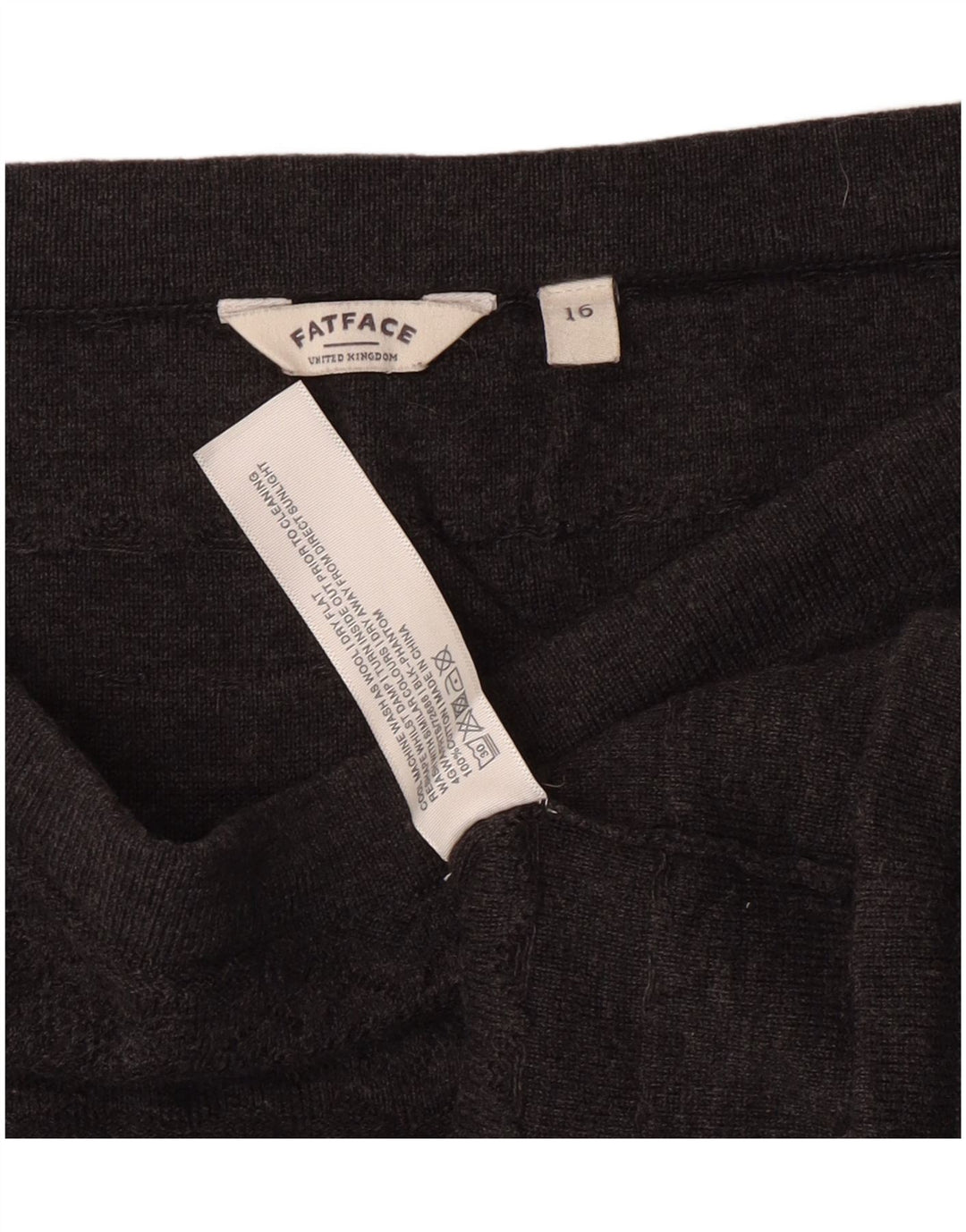 Mini saia feminina de cintura alta Fat Face UK 16 grande W30 cinza algodão clássico