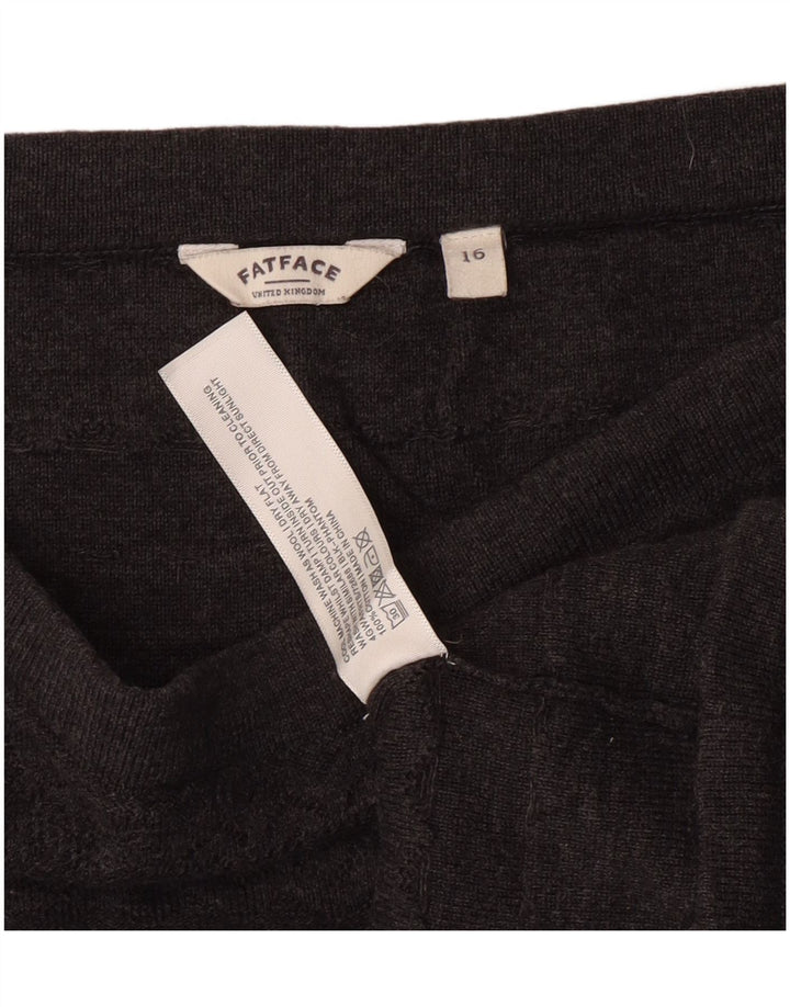 Mini saia feminina de cintura alta Fat Face UK 16 grande W30 cinza algodão clássico