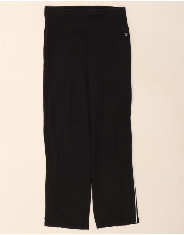 Calça de treino feminina Marks & Spencer Reino Unido 12 algodão preto médio