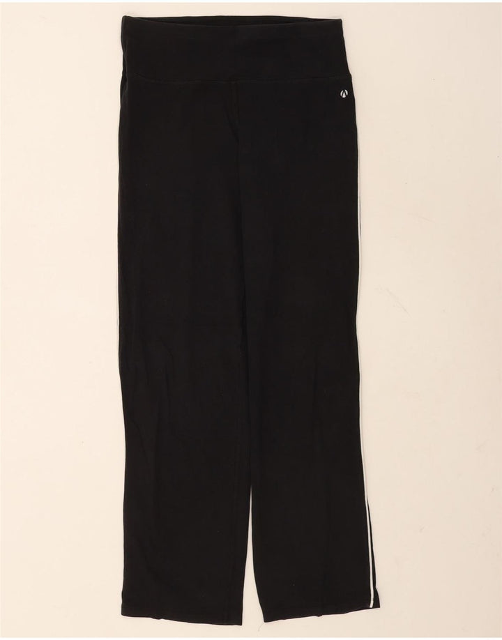 Calça de treino feminina Marks & Spencer Reino Unido 12 algodão preto médio
