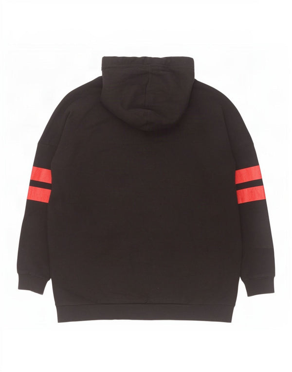 Superdry moletom com capuz masculino gráfico solto e grande algodão preto
