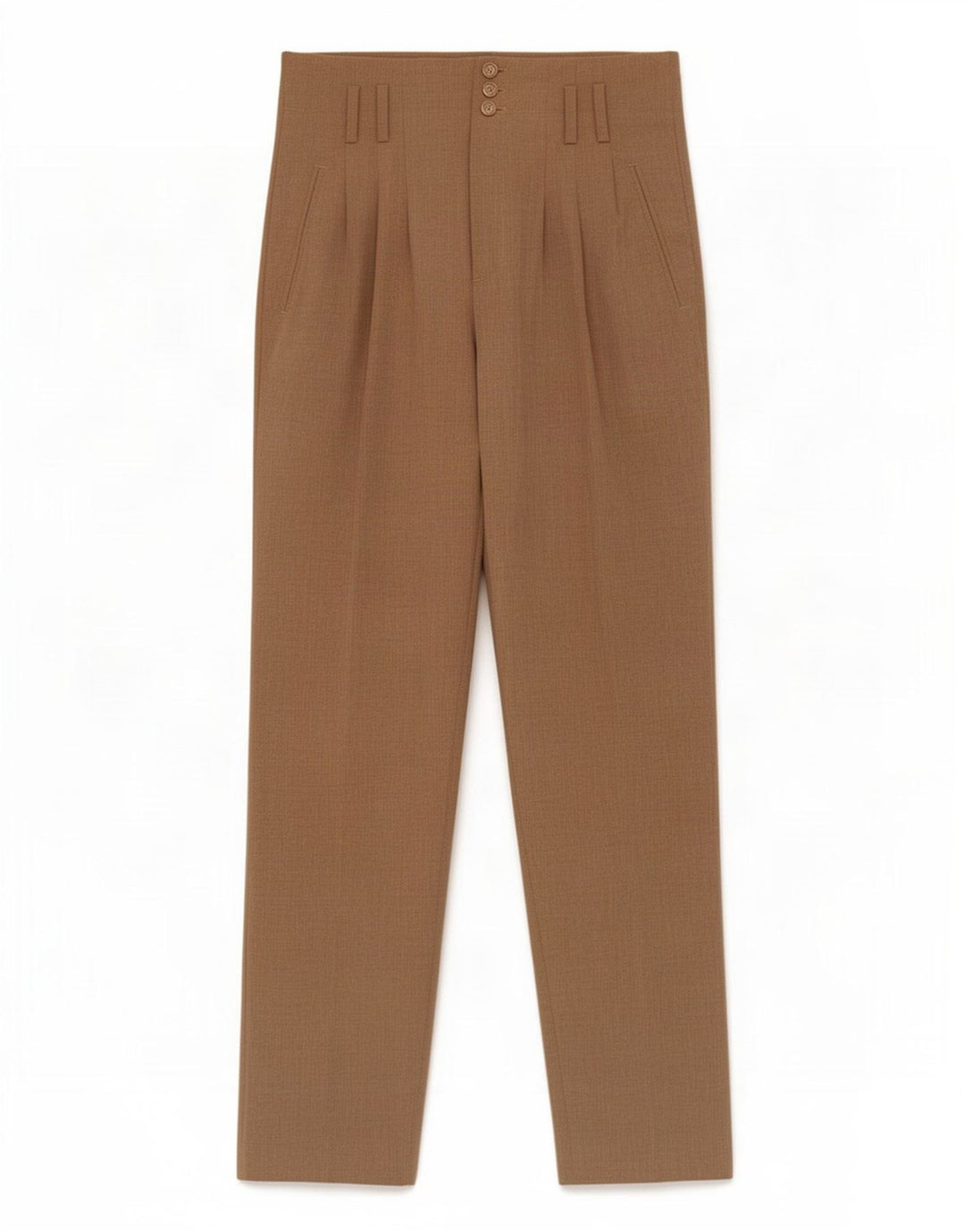 Calça casual feminina Zara Pegged pequena W26 L29 poliéster marrom