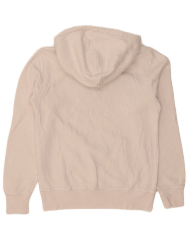 Jumper feminino com capuz gráfico Champion UK 10 pequeno algodão branco