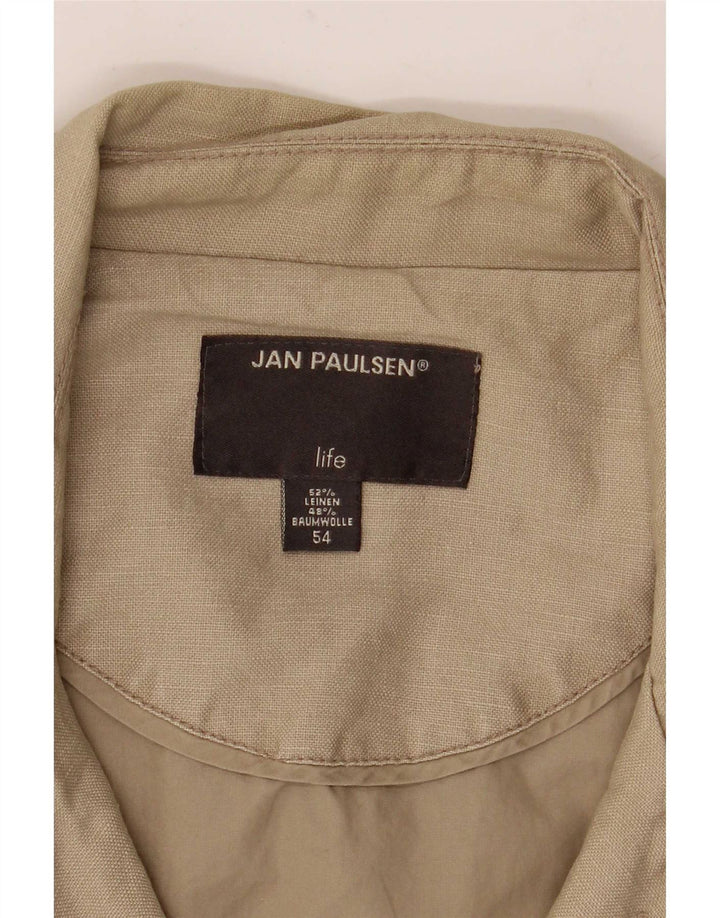 Jaqueta militar masculina Jan Paulsen EU 54 2XL linho bege