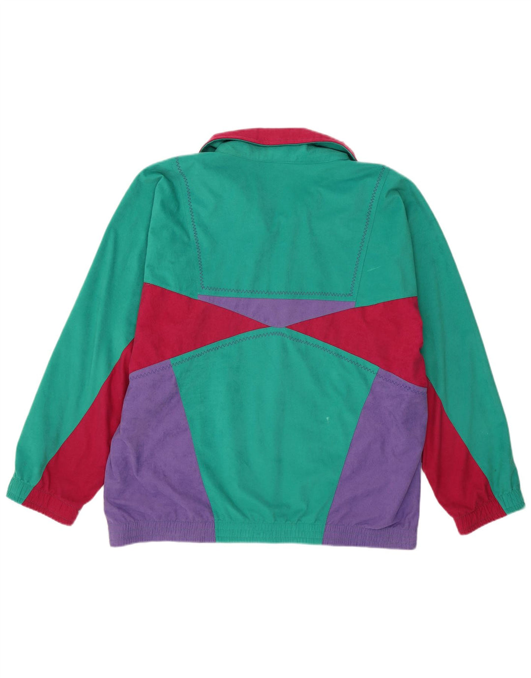 Lotto feminino agasalho jaqueta XL multicolorido colorblock retrô