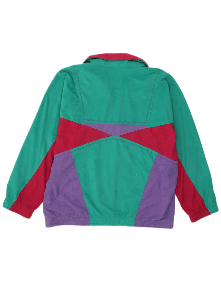 Lotto feminino agasalho jaqueta XL multicolorido colorblock retrô