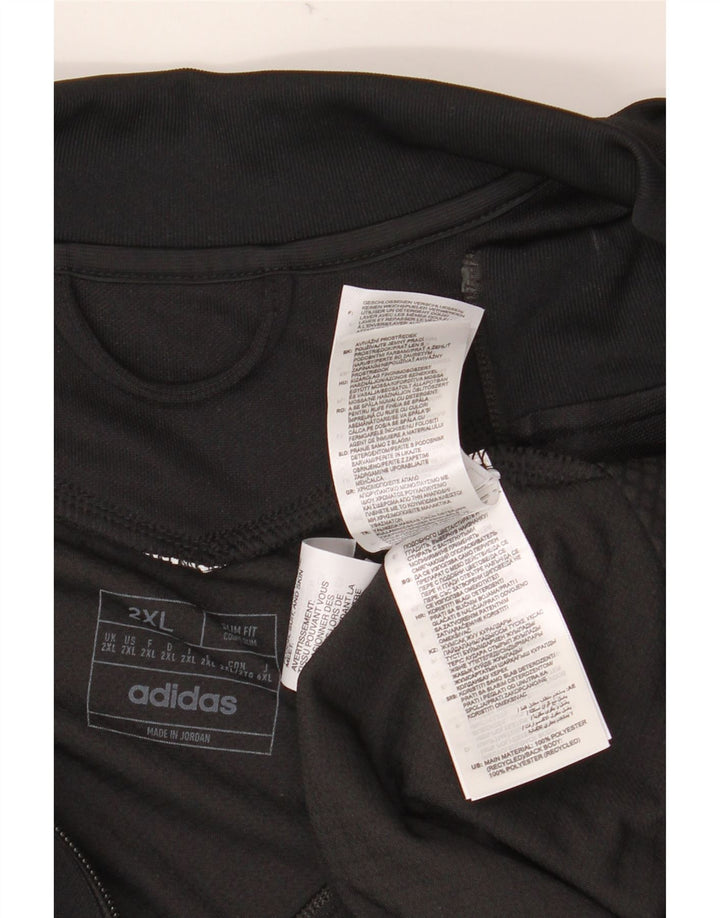 ADIDAS Mens Aeroready Slim Fit Tracksuit Top Jaqueta 2XL Poliéster Preto