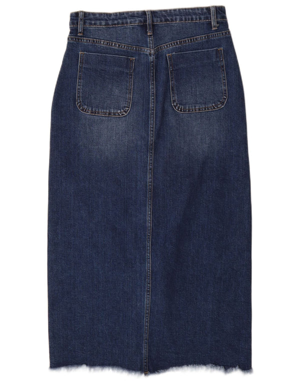 Saia jeans feminina VINTAGE médio W28 algodão azul