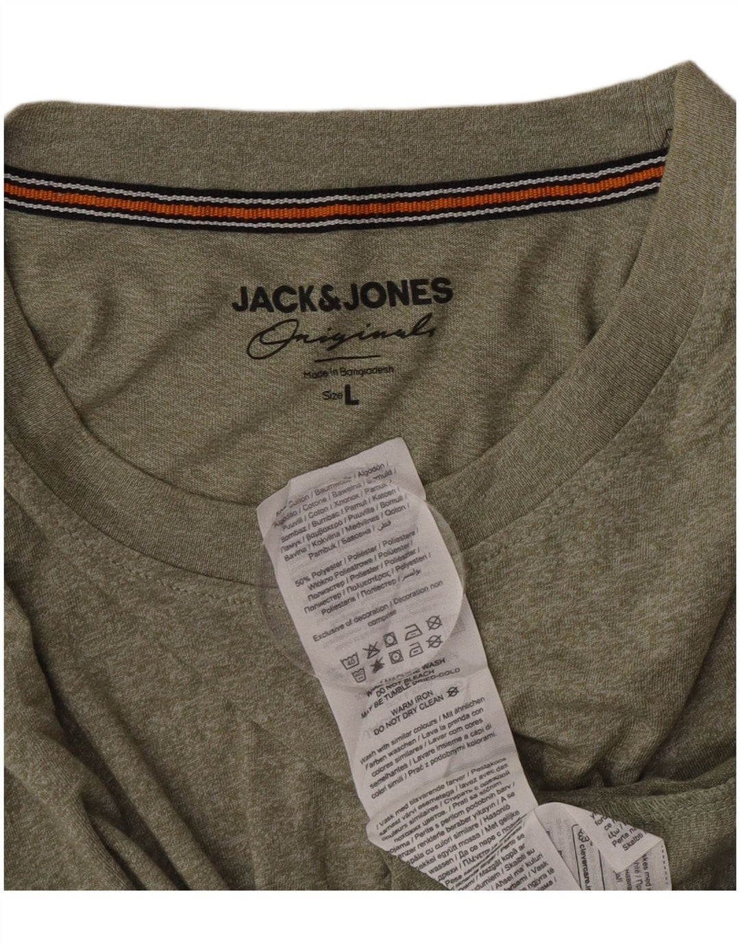 Camiseta masculina Jack & Jones grande algodão cáqui