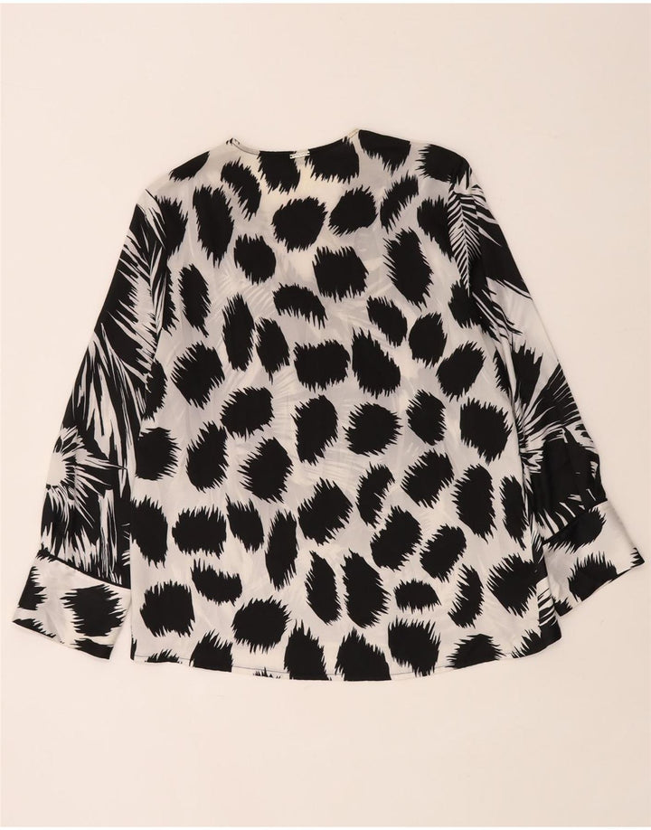 Blusa feminina de manga comprida Liu Jo UK 14 médio preto floral