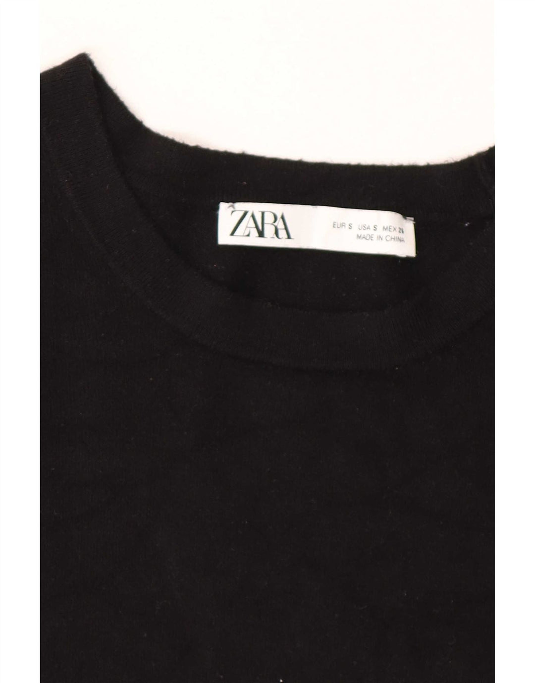 Zara Suéter feminino com gola canoa, Reino Unido 10 pequeno preto