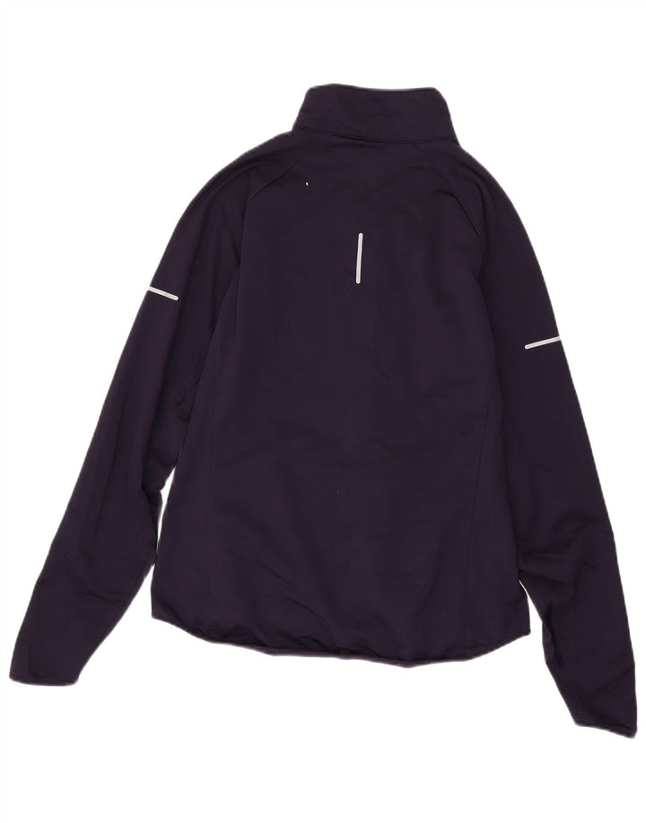 NIKE Womens Dri Fit Tracksuit Top Jacket UK 14 Grande Roxo Poliéster