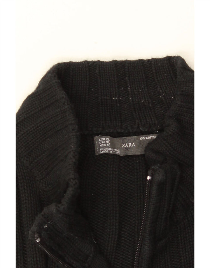 Suéter cardigã masculino ZARA XL algodão preto