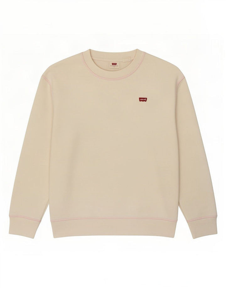 Suéter oversized feminino Levi's UK 10 pequeno algodão branco