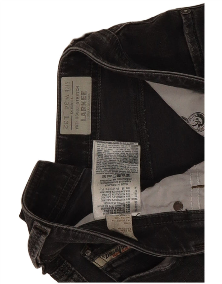 Diesel Mens Larkee Regular Straight Jeans W34 L32 Algodão Cinza