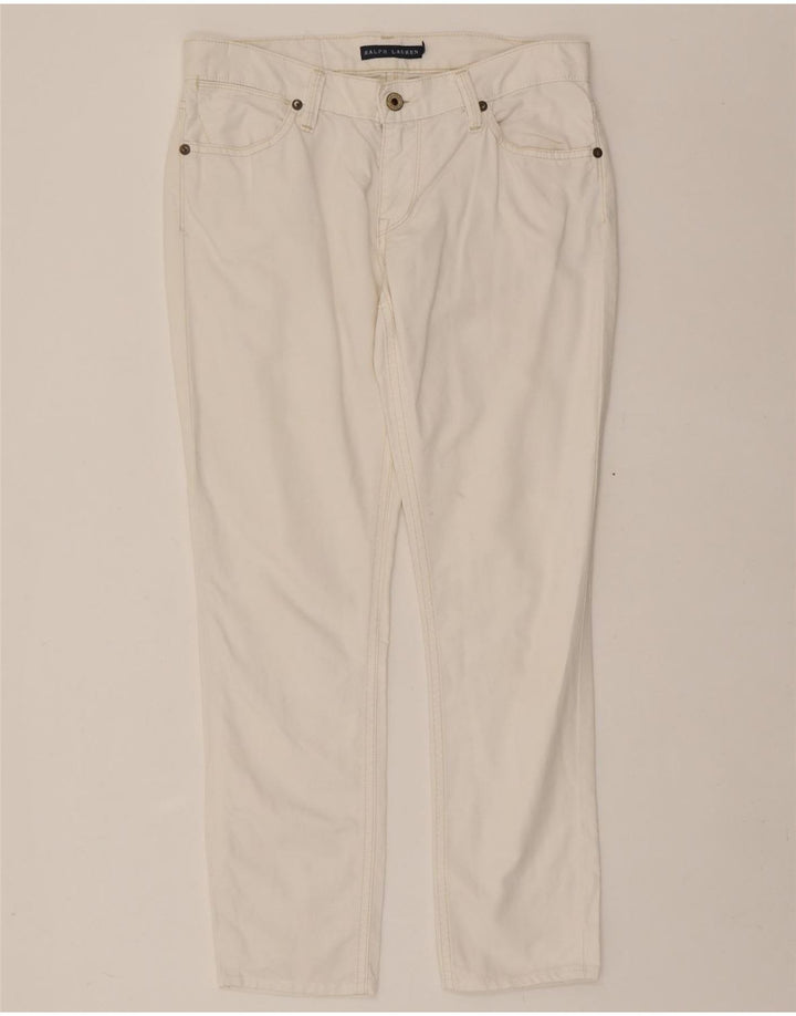RALPH LAUREN Womens Slim Jeans W27 L26 White Cotton Vintage Ralph Lauren and Second-Hand Ralph Lauren from Messina Hembry 