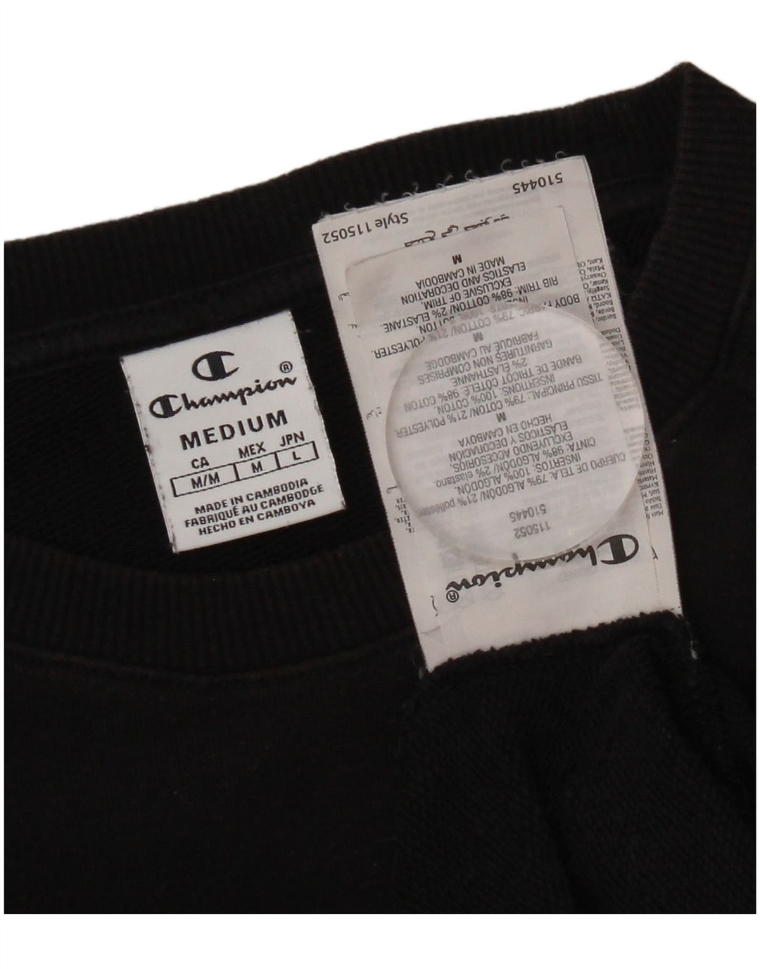 Champion feminino gráfico moletom jumper UK 14 médio preto colorblock